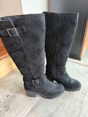 NWT Universal Thread Black Knee High Lug Sole Boots Size 6